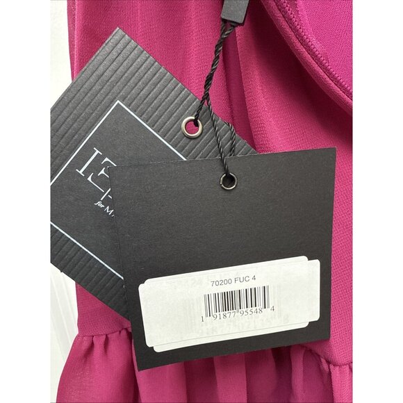 Mac Duggal Women’s Size 4 Fuchsia Pink SPAGHETTI STRAP FAUX WRAP Cocktail DRESS - Picture 9 of 9